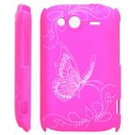 HTC Wildfire S Butterfly skal (Hot Pink)